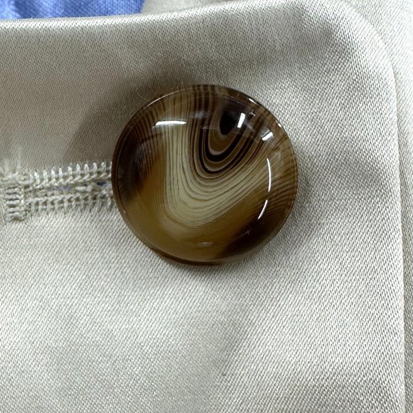 Joan Rivers Jacket Coat Womes Buttons Down Lined Pleated Back Pockets Beige XL - Picture 13 of 14